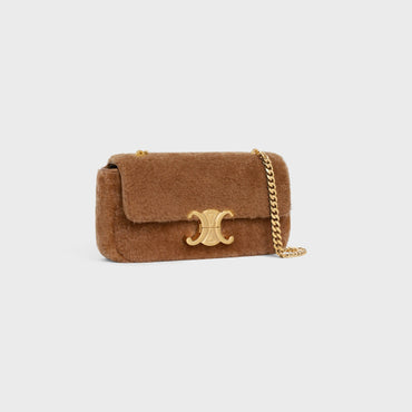 Claude Chain Shoulder Triomphe Shearling - Camel