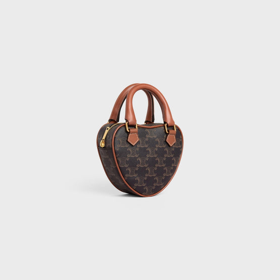 Women Triomphe Canvas Medium Celine Heart - Tan