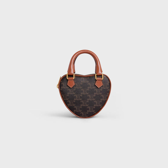 Women Triomphe Canvas Medium Celine Heart - Tan