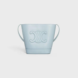 Women Cuir Triomphe Small Bucket - Ice Blue