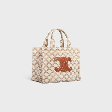 Thais Small Cabas Text.W/Triom.Canv.Pr - White