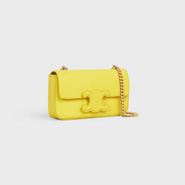 Cuir Triomphe Chain Shoulder Bag Shiny Calfskin - Anis