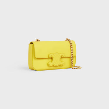 Cuir Triomphe Chain Shoulder Bag Shiny Calfskin - Anis