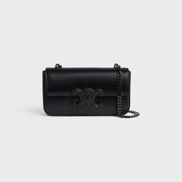 Cuir Triomphe Chain Shoulder Bag - Black/Black