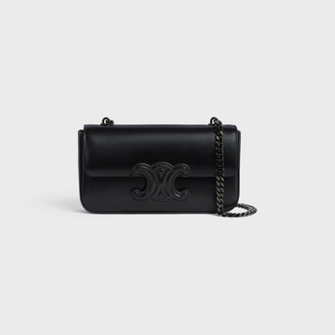 Cuir Triomphe Chain Shoulder Bag - Black/Black