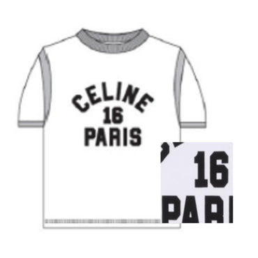 X97A Ts Boxy Celine 16 Paris Cotton Jersey - Ecru / Black