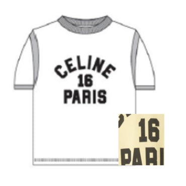 X97A Ts Boxy Celine 16 Paris Cotton Jersey - Pastel Yellow / Black