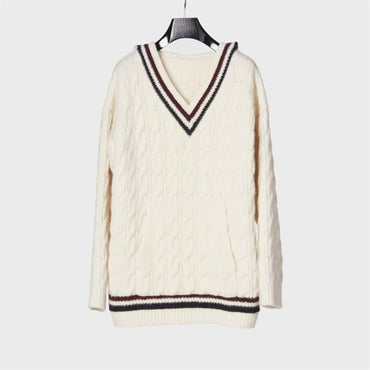 Oversized Hoodie - Off White/Navy/Burgundy