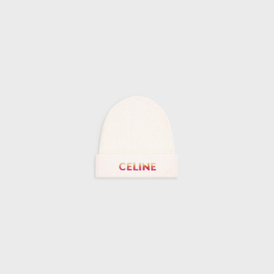 Men Celine Beanie - Off White