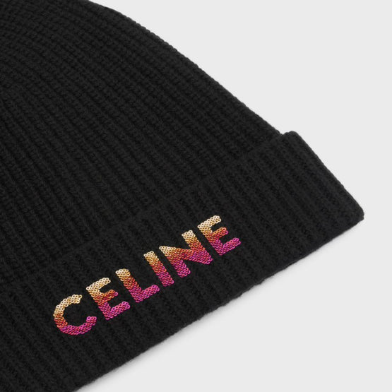 Men Celine Beanie - Black