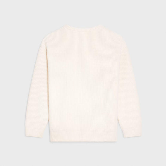 Men Oversized Round Neck Sweater - Off White