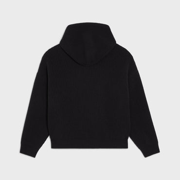 Kangaroo Pocket Hooded Sweater - Black