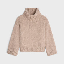 Oversized Mock Neck Sweater - Taupe
