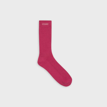 Celine Embroidered Socks - Fuchsia