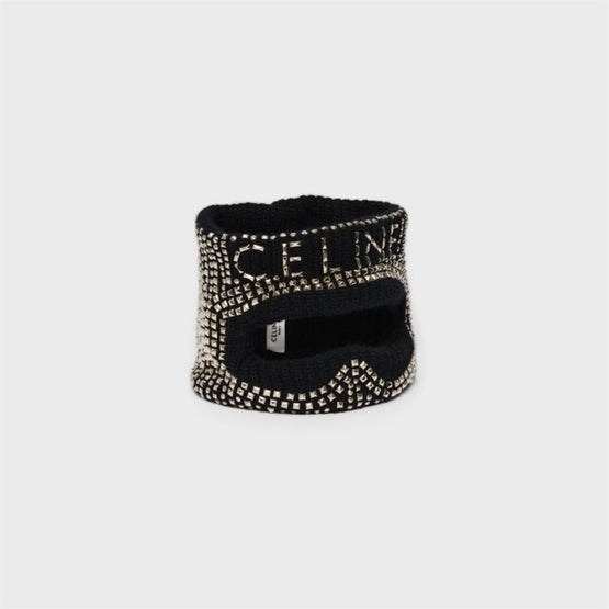 Men Studded Mask Beanie - Black