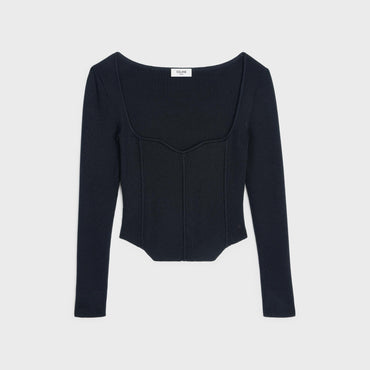 Crop Top Square Neckline - Black