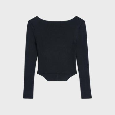 Crop Top Décolleté Carré - Black