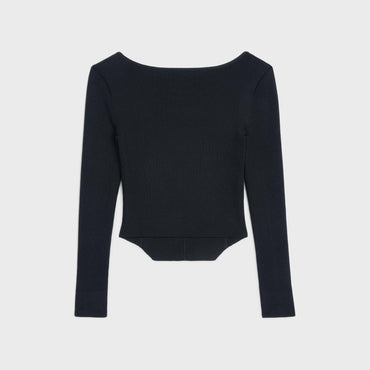 Crop Top Square Neckline - Black