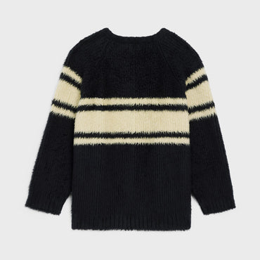 Oversized Round Neck Sweater - Black