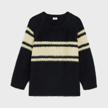 Oversized Round Neck Sweater - Black