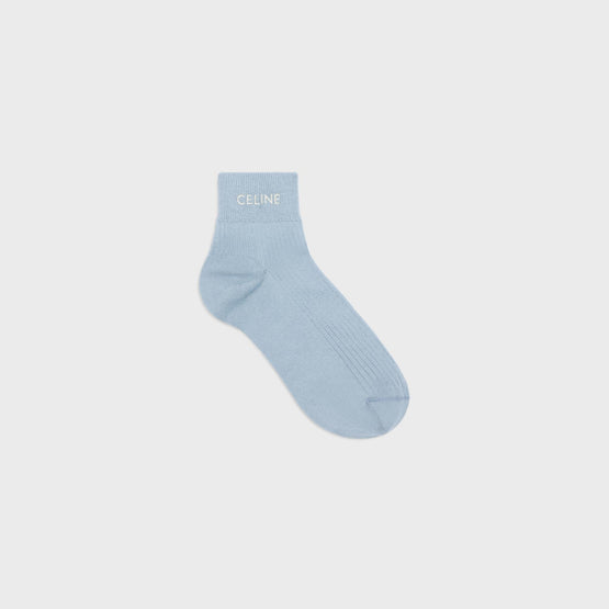 Women Celine Short Socks - Pale Blue