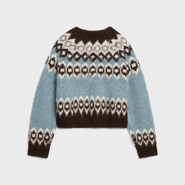 Boxy Round Neck Sweater - Blue