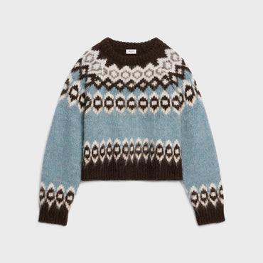 Boxy Round Neck Sweater - Blue