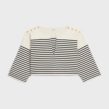 Vareuse Cropped Boutons Dores - Cream/Black
