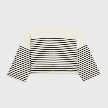Vareuse Cropped Boutons Dores - Cream/Black