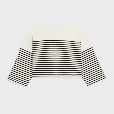 Vareuse Cropped Boutons Dorés - Cream/Black