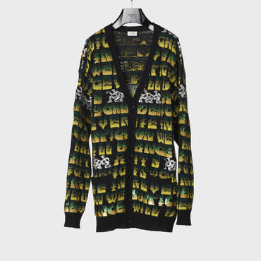 Long Cardigan - Black/Green