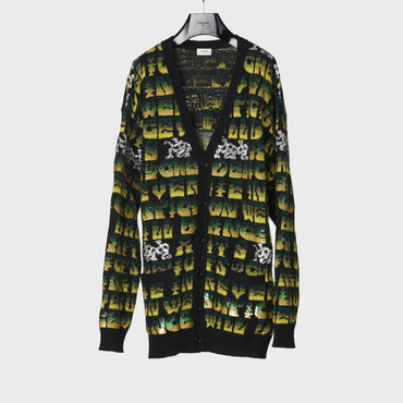 Cardigan Long - Black/Green