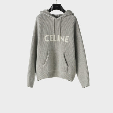 Celine Oversized Hooded Sweater - Light Grey