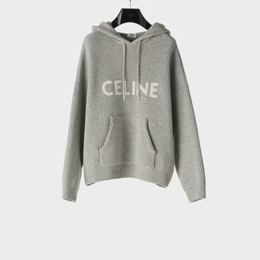 Celine Oversized Hooded Sweater - Light Grey