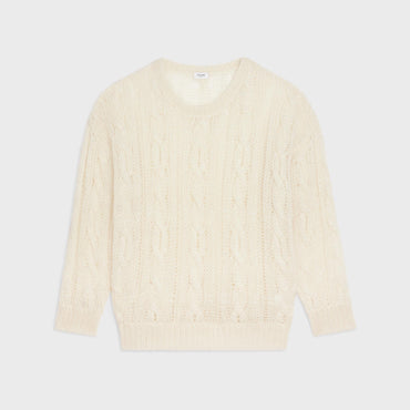 Boxy Round Neck Sweater - Off White