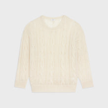 Men Boxy Round Neck Sweater - Off White