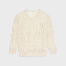 Men Boxy Round Neck Sweater - Off White