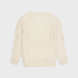 Men Boxy Round Neck Sweater - Off White