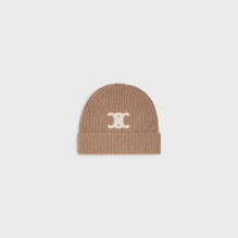 Women Triomphe Embroidered Beanie - Camel