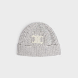 Women Triomphe Embroidered Beanie - Light Grey