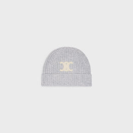 Women Triomphe Embroidered Beanie - Light Grey