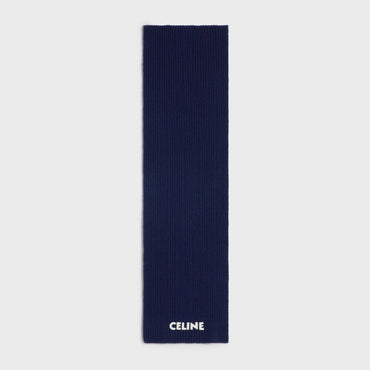 Scarf Celine Ribbed Wool Écharpe - Navy