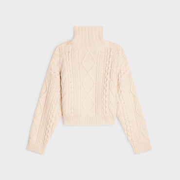 Pull Col Montant Cropped - Offwhite