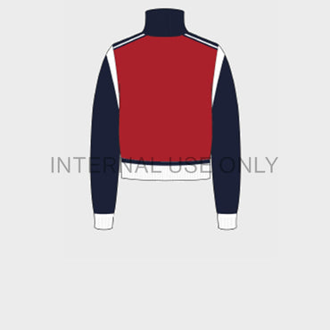 Zip-Up Ski Vest High Neck Gilet Zippé Col Montant Laine - Red / Navy