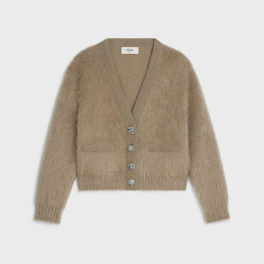 Veste Cardigan Boutons Bijoux - Taupe