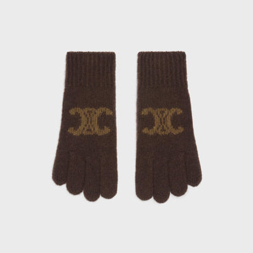 Gants Monogramme Cashmere Cachemire - Brown