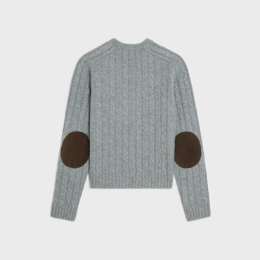 Pull Col Rond Brode Triomphe - Grey