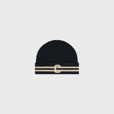Bonnet Initiale - Navy/Ecru