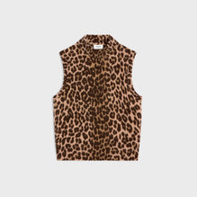 Pull Col Roule Sans Manches - Leopard