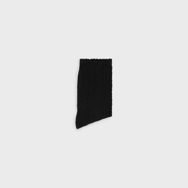 Chaussettes Mi-Hautes Coton Pointelle Triomphe - Black